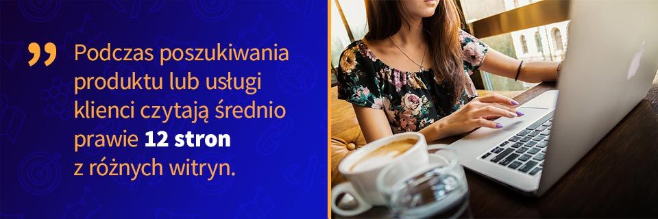 content-marketing-zwieksza-zasieg Podczas poszukiwania produktu lub usługi klienci czytają średnio prawie 12 stron z różnych witryn.